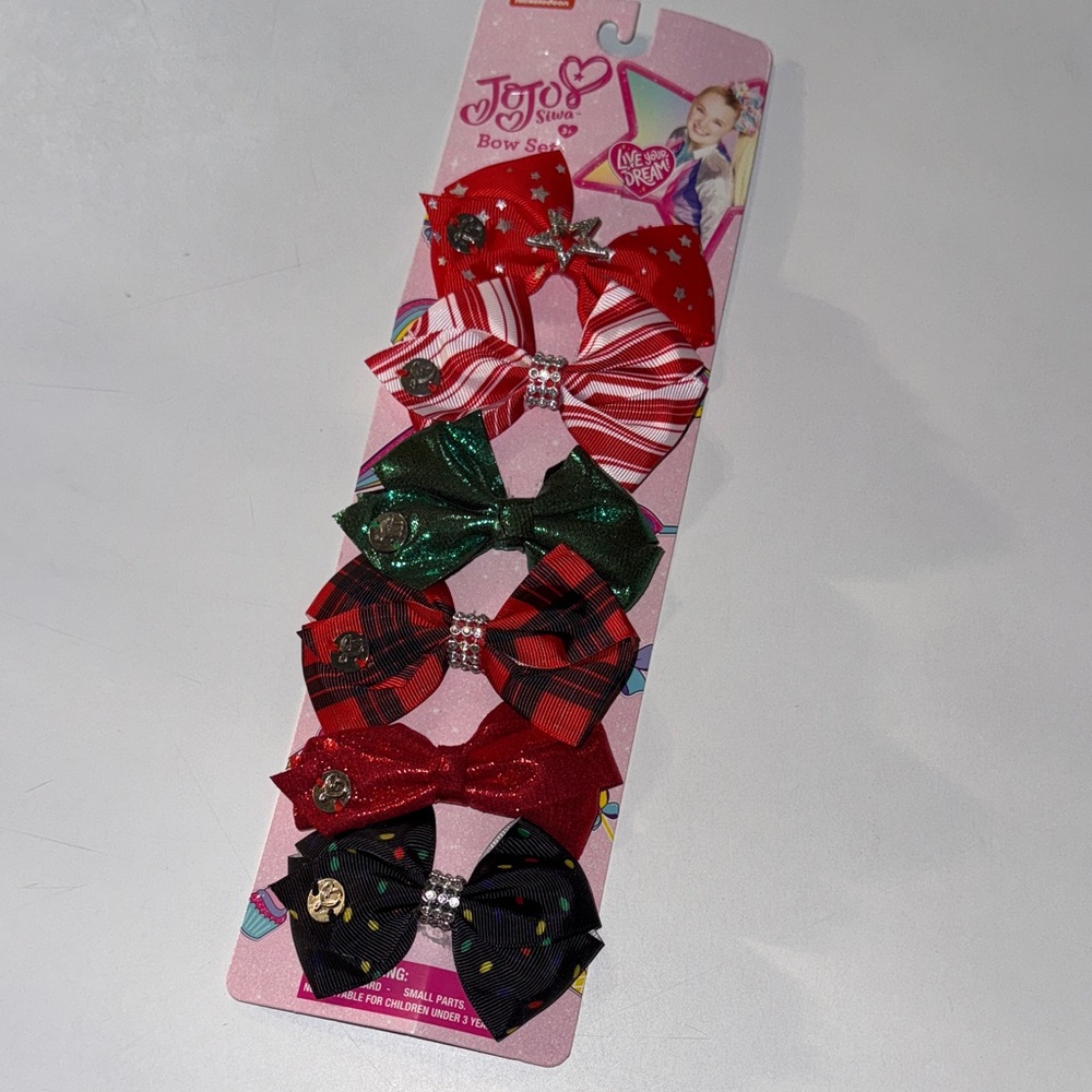 JoJo Siwa Festive Christmas Bow Set - Red, Green, Black